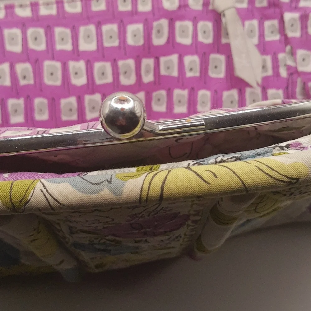 Vera Bradley Floral Watercolor Kiss Lock Quilted Shoulder Bag VTG **AS-IS WEAR**